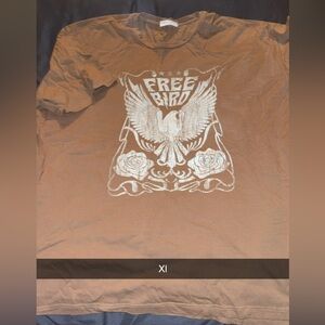 Brown 'Free Bird' Graphic T-Shirt
